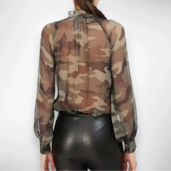 GENERATION‎ LOVE Noa Blouse Camouflage With Ruffle Details XS | EUC - Picture 10 of 10